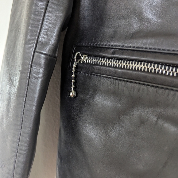 Rag & Bone Black Arrow Leather Jacket 1298.00 Retail Size 6 BRAND NEW WITH TAGS - Picture 6 of 11